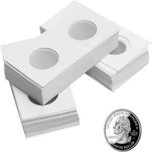언클 폴 90PCS 동전 뒤집기용 2x2인치 골판지 홀더 달러용 27.5mm/1.08인치 이하 수집가용 컬렉션 용품