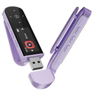 블루투스 5.3 및 스포츠 러닝 클립이 탑재된 RUIZU 64GB USB MP3 플레이어 | 휴대용 음악 플레이어 FM 라디오 음성 녹음기 디지털 오디오 셔플 반복 전화 파일 전송 기능이 있는 스틱