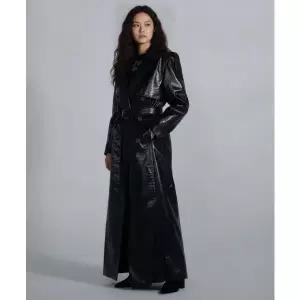 SCULPTOR 90s Faux Leather Coat Black