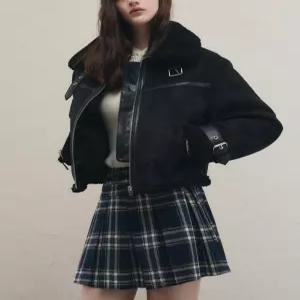 [매장정품] 레더리 오블리크 스웨이드 무스탕 자켓 [BLACK] LRJK4404BK