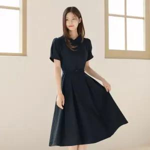 ~XXL까지 셀바니아 벨트 핀턱 플레어 원피스 여름 하객룩 오피스룩 데이트룩 격식룩 빅사이즈1397825