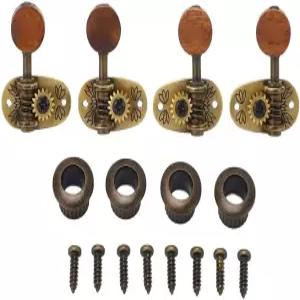 Tuning Pegs 2L2R 소프라노 콘서트 어쿠스틱 우쿨렐레용 부싱 장착 우드 버튼 머신 헤드 빈티지 스타일