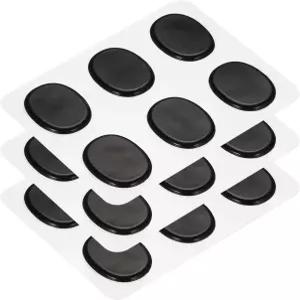 MECCANIXITY 18개 드럼 댐퍼 젤 패드 실리콘 뮤트 사일렌서 문 블랙 33x26x3mm 심벌 톤 컨트롤