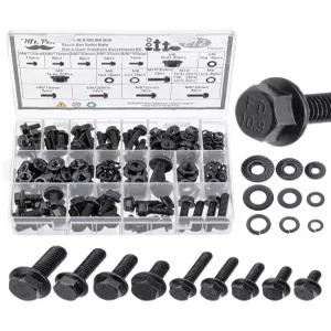 펜 미스터 너트 및 볼트 조합 키트 272개 블랙 카본 스틸 등급 10.9 M6 M8 M10 12mm~30mm 플랜지 육각 머리