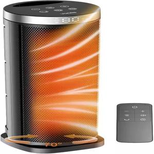 원격 제어가 가능한 실내용 전기 히터 70 진동식 타워 24인치 12시간 머 1500W 조용한 PTC 세라믹 온도