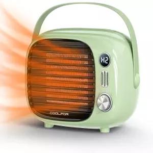 쿨포어 스페이스 히터 800W/500W 세라믹 기울기 방지 기능 포함 빠른 가열 과열 조용하고 컴팩트한