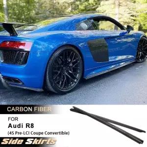 아우디 R8 4S 프리 LCI 쿠페 컨버터블 16-18 사이드 도어 범퍼 에이프런 립 키트
