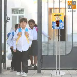 국산 고급형 자석식 회전판 A4 크롬 2폴 포스터스탠드 건물안내 철제배너 병원