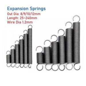 10개 확장 스프링 와이어 직경 1.2mm 오픈 훅 텐션 길이 25240mm