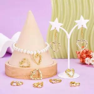 발렌타인데이 DIY 빈 위한 8PCS 목걸이 매력 골든 도금 18K 베젤 속 팔찌 골드