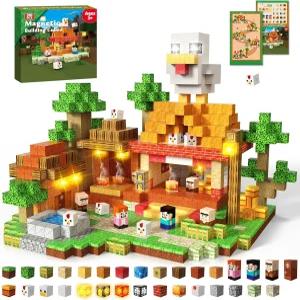 소년 및 생일 선물용 3-10세용 라이트 업 블록 마그네틱 빌딩 큐브가 포함된 200PCS STEM 감각 교육용