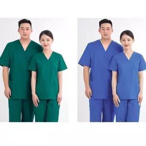 병원 수술복 세트 남녀 간호사 유니폼 간호복 단체복 그린-여성 물리치료사복 342CD
