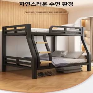 2층 철제이층침대 공간활용 원룸 수납 튼튼한 자취방 어른용 벙커침대 철제침대