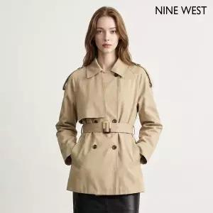 [NINE WEST]더블 버튼 벨티드 하프 트렌치 긴팔 자켓 (NIDCJK010)