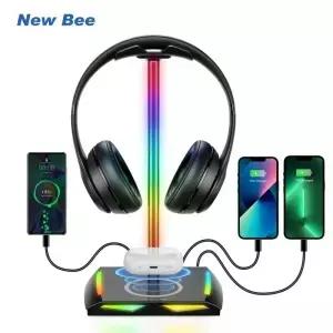 새로운 Bee Z12 RGB 셋 스탠드 홀더 무선 충전기 베이스 포함 데스크 게임용 폰 미끄럼 방지 고무