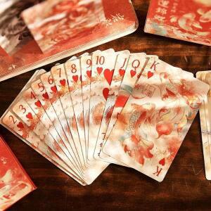 스타일 고대 화 카드놀이 행운의 잉어 데스크탑 게임 가정용 실내 야외 여가  엔터테인먼트 도구