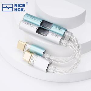 NICEHCK NK1 MAX 어댑터 케이블 CX31993 디코딩 칩 OP-AMP HiFi 휴대용 Type-C 3.5mm DAC 증폭기 은도금 와