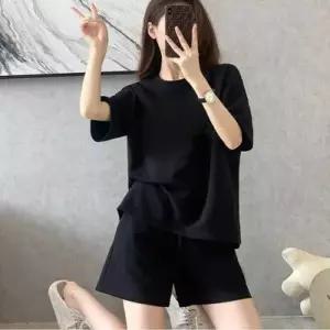 [텐바이텐]무지 여자 츄리닝 데일리 여름 반바지 반팔 세트
