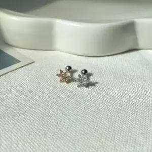 [라일리쥬얼리] Rly 눈꽃 귀걸이 바벨 라블렛 바 교체 가능 타입