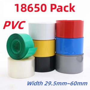 PVC 18650 리튬 배터리 열 수축 튜브 필름 슬리브, 이온 랩 커버, 피부 절연 외피, 폭 29.5 ~ 60mm