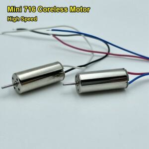 마이크로 7mm x 16mm 미니 소형 716 코어리스 모터 DC 3.7V 52000RPM 고속 RC 드론 항공기 원격 제어 쿼드