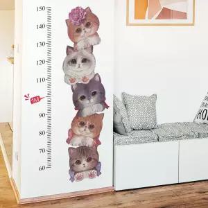 어린이 키재기 시트지 신장측정 스티커 PVC 고양이