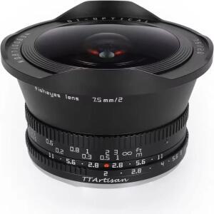 TTArtisan 7.5mm F2.0 APS-C Sony E Nikon Z Fuji X M4/3 Canon M L 마운트 카메라 용 대형 조리개