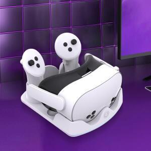 메타 퀘스트 3S VR 충전 스테이션용 독 RGB 조명 스탠드 헤드셋 디스플레이  컨트롤러 마운트