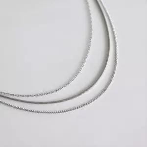 (Silver925) Triple line necklace