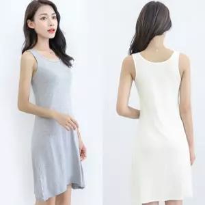 데일리 프릴 나시 원피스 미디 드레스 모달 스커트 A라인 롱원피스 프릴원피스 나시원피스 꾸안꾸원피스