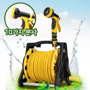 다용도 릴 호스 세차 마당 청소 휴대용 10단 분사 텃밭물주기 유압 물 호스 릴 걸이 수도꼭지 자동