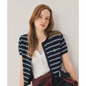 매장정품 WHO.A.U 후아유 Steve R-neck Cable Short Sleeve Cardigan WHCKG2412F 1984557
