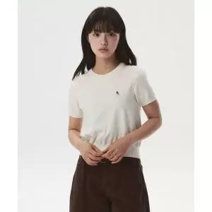 매장정품 WHO.A.U 후아유 Steve R-neck Plain Short Sleeve SweaterWHKAG2425F WHKAG2425F 1984548
