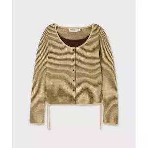 WHO.A.U Layered Stripe Cardigan / WHCKG4841F 123596