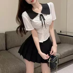 블랙 라운드 슬림라인 교복세트 교복 학생복