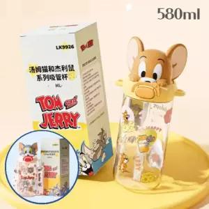 다인1412 원터치 빨대 트라이탄 물병 580미리 스트랩포함 동물캐릭터 헬스물통 빨대텀블러