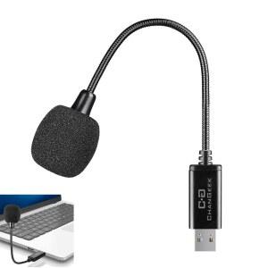 C G CHANGEEK 노트북 및 데스크톱용 미니 USB 마이크로폰 구스넥 유니버설 사운드 카드 지원 PC MAC 호환 플러그 앤 플레이 원격 근무 온라인 수업에 적합한 이상적인 콘덴서 마이크 | 카드 유연한 구스넥