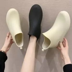 여성 베이직 데일리 미들 장마철 발편한 레인 부츠