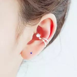 실버 큐빅 티디 이어커프