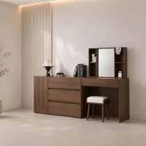 트윈 800 수납 화장대+1200 도어 3단 서랍장 세트(칸막이함 증정) AX6107