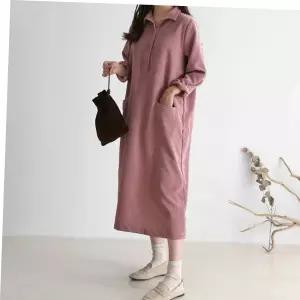 루즈핏 여성 코듀로이 골덴 롱원피스 ha24413