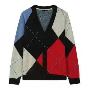 [파렌하이트]24FW 아가일 배색 가디건 FJUCX8133_IC