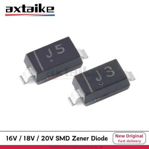 100PCS MMSZ5246B J1 16V J3 18V J5 20V T1G 350mW 0.35W SOD-123 SMD 제너 다이오드
