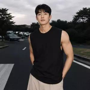 [콩심팥심]오버핏 민소매 나시티 남성 헬스 운동복 짐웨어 머슬핏 러닝