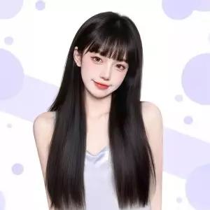 긴생머리 시스루뱅 데일리 원터치 슈켄 사이드뱅 가발