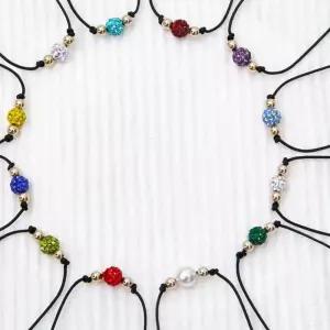 14K GOLD 금 볼 탄생석 미러볼 끈 팔찌 14K팔찌 D128F