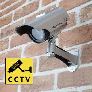 원통 돌출형 태양광 충전식 가짜CCTV 모형카메라