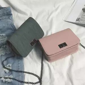 크로스백 버클 잠금 미니 스퀘어 데일리 체인 가방