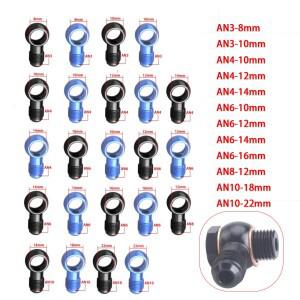 알루미늄 밴조 어댑터 볼트 AN3 AN4 AN6 AN8 AN10 an ~ 12mm 브레이크 피팅 검정색