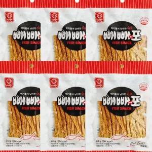 빼빼포 매운맛 24g 6개 기타건어물 건어물안주 간단안주 술안주 어포 야식 29893
